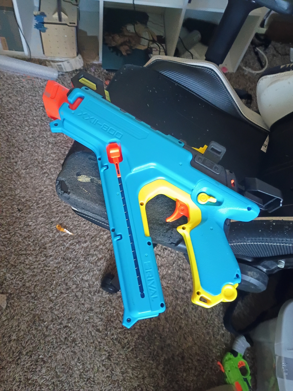 Bright Blue and Yellow Rival Foam Ball Blaster - Kids Toys